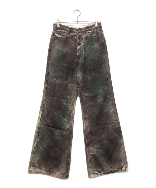 DIESEL（ディーゼル）DIESEL (ディーゼル) THUG CLUB (サグ クラブ) P-THUG-PANT ワイドデニムパンツ グレー×グリーン サイズ:46の古着・服飾アイテム