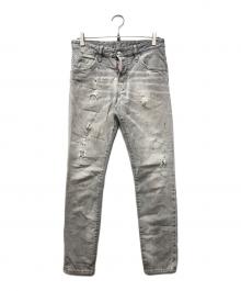 DSQUARED2（ディースクエアード）の古着「SKATER JEAN ダメージスリムデニム」｜グレー
