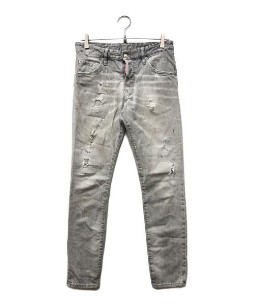 DSQUARED2（ディースクエアード）DSQUARED2 (ディースクエアード) SKATER JEAN ダメージスリムデニム グレー サイズ:44の古着・服飾アイテム