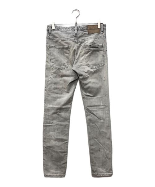 DSQUARED2（ディースクエアード）DSQUARED2 (ディースクエアード) SKATER JEAN ダメージスリムデニム グレー サイズ:44の古着・服飾アイテム