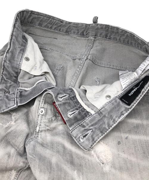 DSQUARED2（ディースクエアード）DSQUARED2 (ディースクエアード) SKATER JEAN ダメージスリムデニム グレー サイズ:44の古着・服飾アイテム