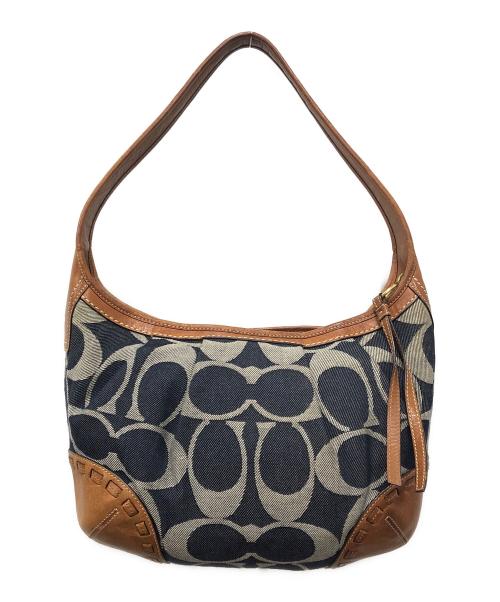 COACH（コーチ）COACH (コーチ) シグネチャーデニムホーボー ワンショルダーバッグ ネイビー サイズ:下記参照の古着・服飾アイテム