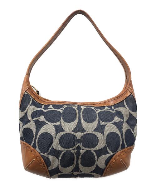 COACH（コーチ）COACH (コーチ) シグネチャーデニムホーボー ワンショルダーバッグ ネイビー サイズ:下記参照の古着・服飾アイテム