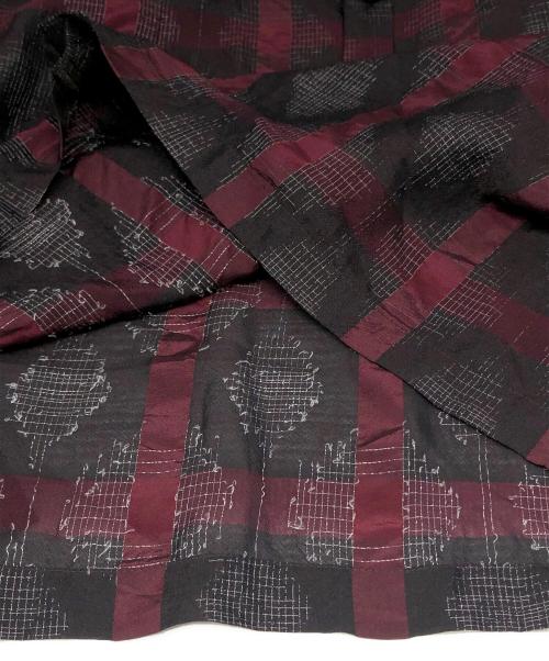 Needles（ニードルズ）Needles (ニードルズ) スプラッシュプレイドチェックカーディガン ブラウン×レッド サイズ:Sの古着・服飾アイテム