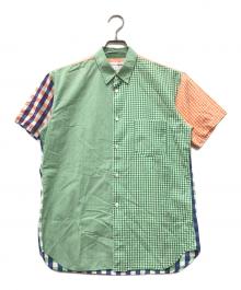 COMME des GARCONS SHIRT（コムデギャルソンシャツ）の古着「切替S/Sチェックシャツ」｜グリーン×オレンジ