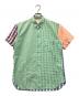 COMME des GARCONS SHIRT（コムデギャルソンシャツ）の古着「切替S/Sチェックシャツ」｜グリーン×オレンジ