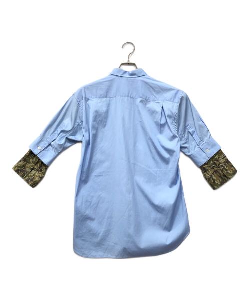 COMME des GARCONS SHIRT（コムデギャルソンシャツ）COMME des GARCONS SHIRT (コムデギャルソンシャツ) レイヤードスリーブシャツ ブルー サイズ:XSの古着・服飾アイテム