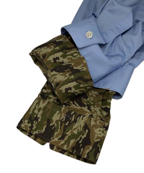 COMME des GARCONS SHIRT（コムデギャルソンシャツ）COMME des GARCONS SHIRT (コムデギャルソンシャツ) レイヤードスリーブシャツ ブルー サイズ:XSの古着・服飾アイテム