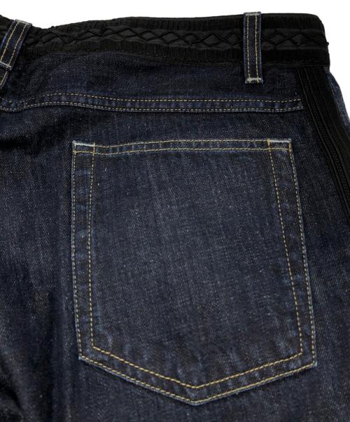 DOLCE & GABBANA（ドルチェ＆ガッバーナ）DOLCE & GABBANA (ドルチェ＆ガッバーナ) クラッシュ加工サイドラインデニムパンツ ブルー サイズ:50の古着・服飾アイテム