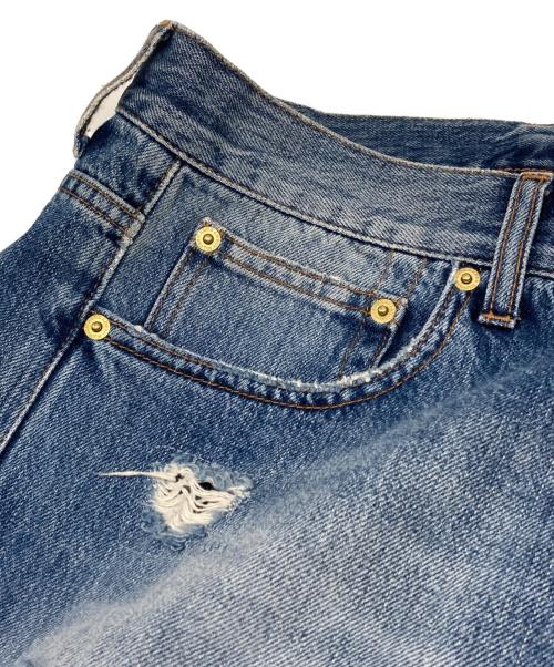 ALEXANDER McQUEEN（アレキサンダーマックイーン）ALEXANDER McQUEEN (アレキサンダーマックイーン) クラッシュデニムパンツ ブルー サイズ:50の古着・服飾アイテム