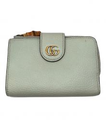 GUCCI（グッチ）の古着「バンブー付き ダブルG ミディアム ウォレット」｜グリーン