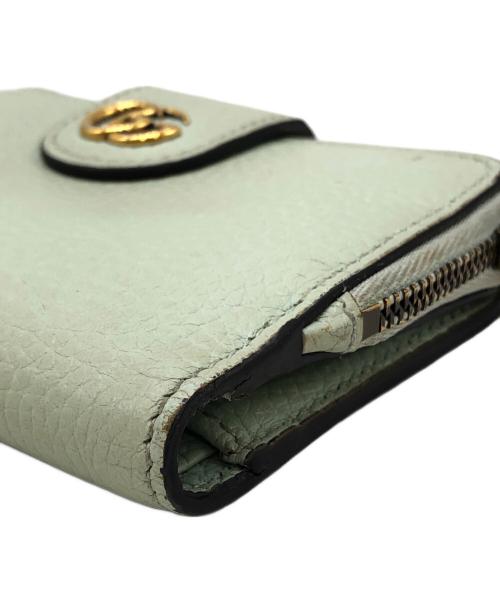 GUCCI（グッチ）GUCCI (グッチ) バンブー付き ダブルG ミディアム ウォレット グリーン サイズ:下記参照の古着・服飾アイテム