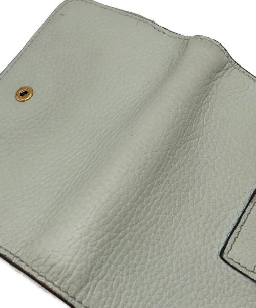 GUCCI（グッチ）GUCCI (グッチ) バンブー付き ダブルG ミディアム ウォレット グリーン サイズ:下記参照の古着・服飾アイテム