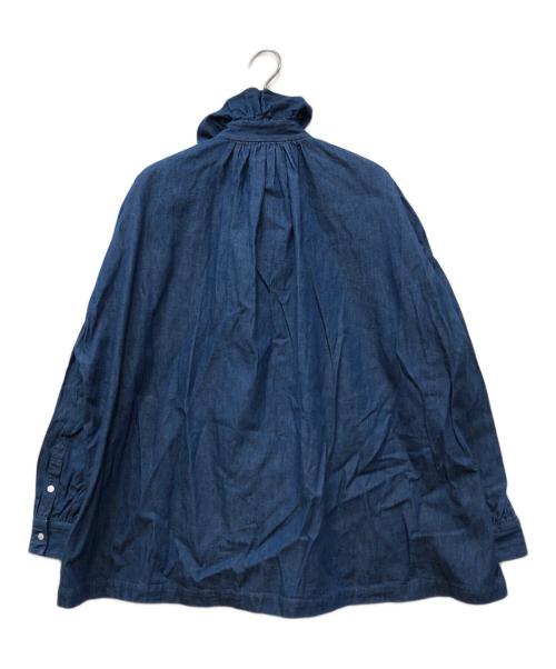 Toujours（トゥジュー）Toujours (トゥジュー) デニムフリルシャツ ブルー サイズ:2の古着・服飾アイテム