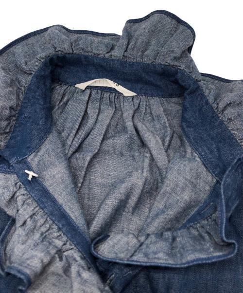 Toujours（トゥジュー）Toujours (トゥジュー) デニムフリルシャツ ブルー サイズ:2の古着・服飾アイテム