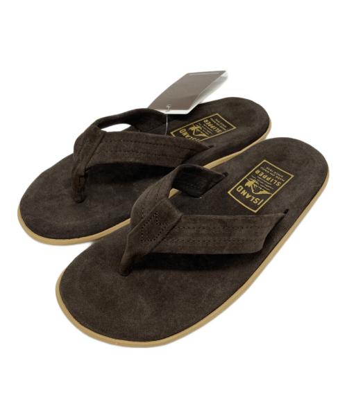ISLAND SLIPPER（アイランドスリッパ）ISLAND SLIPPER (アイランドスリッパ) スウェードサンダル ブラウン サイズ:8 未使用品の古着・服飾アイテム