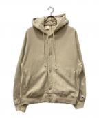 Champion×N.HOOLYWOODチャンピオン×エヌ ハリウッド）の古着「SNAP HOODIE SWEATSHIRT」｜ベージュ
