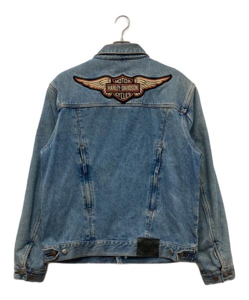 HARLEY-DAVIDSON（ハーレーダビッドソン）HARLEY-DAVIDSON (ハーレーダビッドソン) ジップデザインデニムジャケット インディゴ サイズ:Lの古着・服飾アイテム