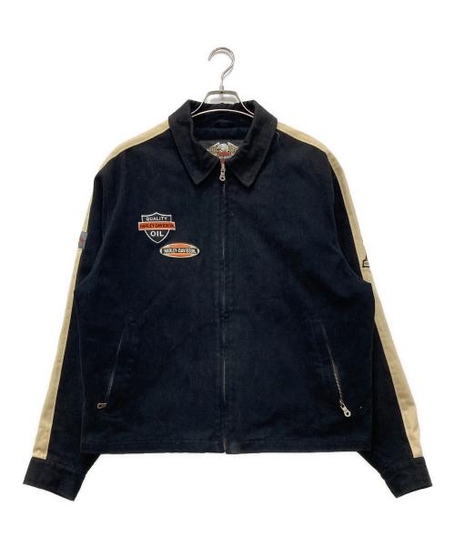HARLEY-DAVIDSON（ハーレーダビッドソン）HARLEY-DAVIDSON (ハーレーダビッドソン) バック刺繍レーシングジャケット ブラック サイズ:Lの古着・服飾アイテム