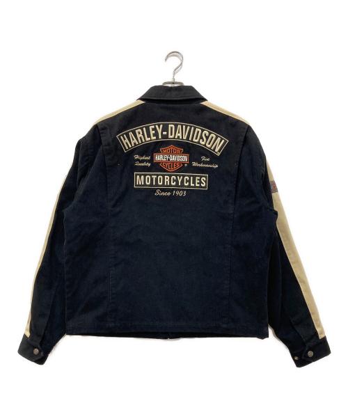 HARLEY-DAVIDSON（ハーレーダビッドソン）HARLEY-DAVIDSON (ハーレーダビッドソン) バック刺繍レーシングジャケット ブラック サイズ:Lの古着・服飾アイテム