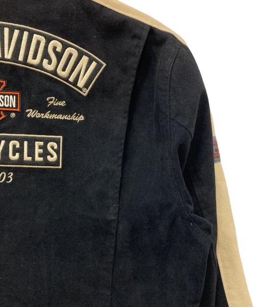 HARLEY-DAVIDSON（ハーレーダビッドソン）HARLEY-DAVIDSON (ハーレーダビッドソン) バック刺繍レーシングジャケット ブラック サイズ:Lの古着・服飾アイテム