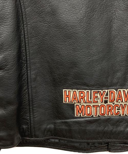 HARLEY-DAVIDSON（ハーレーダビッドソン）HARLEY-DAVIDSON (ハーレーダビッドソン) レースアップレザーベスト ブラック サイズ:Lの古着・服飾アイテム
