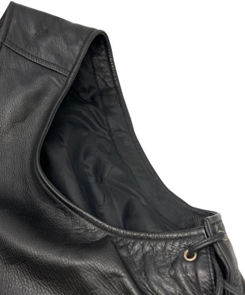 HARLEY-DAVIDSON（ハーレーダビッドソン）HARLEY-DAVIDSON (ハーレーダビッドソン) レースアップレザーベスト ブラック サイズ:Lの古着・服飾アイテム