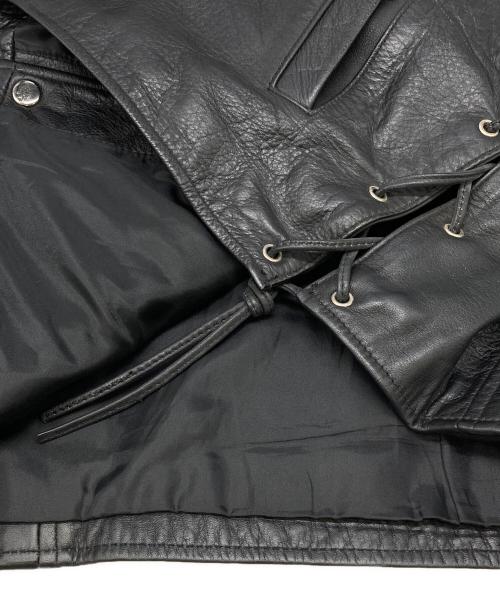 HARLEY-DAVIDSON（ハーレーダビッドソン）HARLEY-DAVIDSON (ハーレーダビッドソン) レースアップレザーベスト ブラック サイズ:Lの古着・服飾アイテム