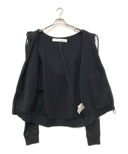 OFFWHITE（オフホワイト）OFFWHITE (オフホワイト) クロスアロージップパーカー ブラック サイズ:Lの古着・服飾アイテム