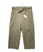 AURALEEオーラリー）の古着「WASHED FINX SILK CHAMBRAY BELTED PANTS」｜カーキ