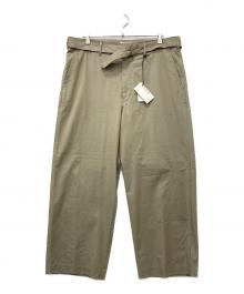AURALEE（オーラリー）の古着「WASHED FINX SILK CHAMBRAY BELTED PANTS」｜カーキ