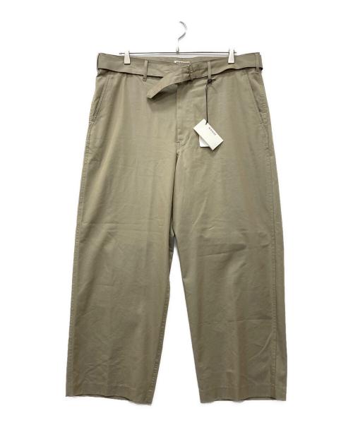 AURALEE（オーラリー）AURALEE (オーラリー) WASHED FINX SILK CHAMBRAY BELTED PANTS カーキ サイズ:4の古着・服飾アイテム
