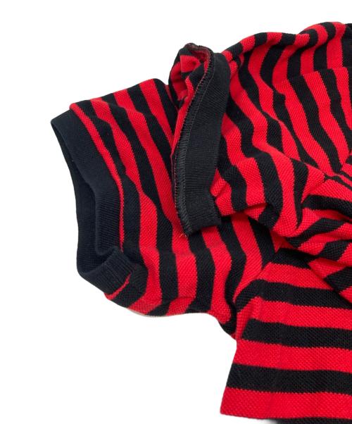 GUCCI（グッチ）GUCCI (グッチ) ボーダーポロシャツ レッド×ブラック サイズ:XLの古着・服飾アイテム
