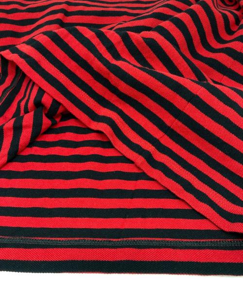 GUCCI（グッチ）GUCCI (グッチ) ボーダーポロシャツ レッド×ブラック サイズ:XLの古着・服飾アイテム
