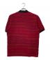 GUCCI (グッチ) ボーダーポロシャツ レッド×ブラック サイズ:XL：16000円