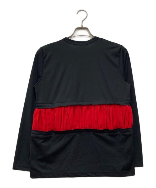 COMME des GARCONS（コムデギャルソン）COMME des GARCONS (コムデギャルソン) ギャザー切替カットソー ブラック×レッド サイズ:Mの古着・服飾アイテム