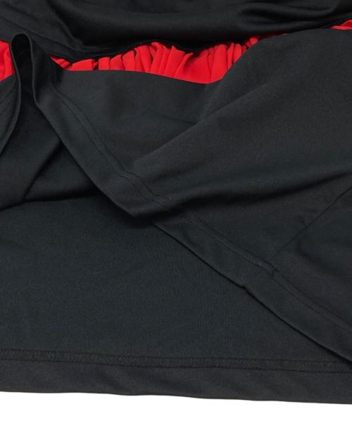 COMME des GARCONS（コムデギャルソン）COMME des GARCONS (コムデギャルソン) ギャザー切替カットソー ブラック×レッド サイズ:Mの古着・服飾アイテム