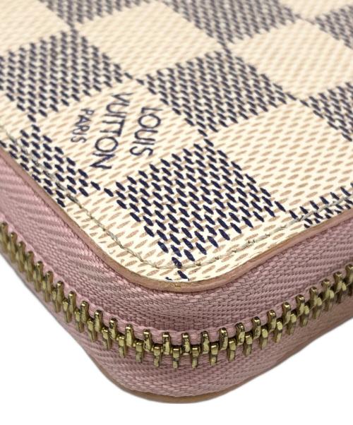 LOUIS VUITTON（ルイ ヴィトン）LOUIS VUITTON (ルイ ヴィトン) ダミエ・アズール ジッピーウォレット ホワイト×ピンク サイズ:下記参照の古着・服飾アイテム