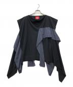 Vivienne Westwood RED LABELヴィヴィアンウエストウッドレッドレーベル）の古着「ドッキングカットソー」｜ブラック×グレー