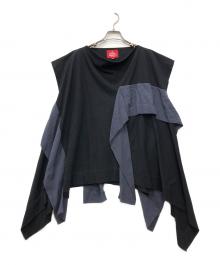 Vivienne Westwood RED LABEL（ヴィヴィアンウエストウッドレッドレーベル）の古着「ドッキングカットソー」｜ブラック×グレー