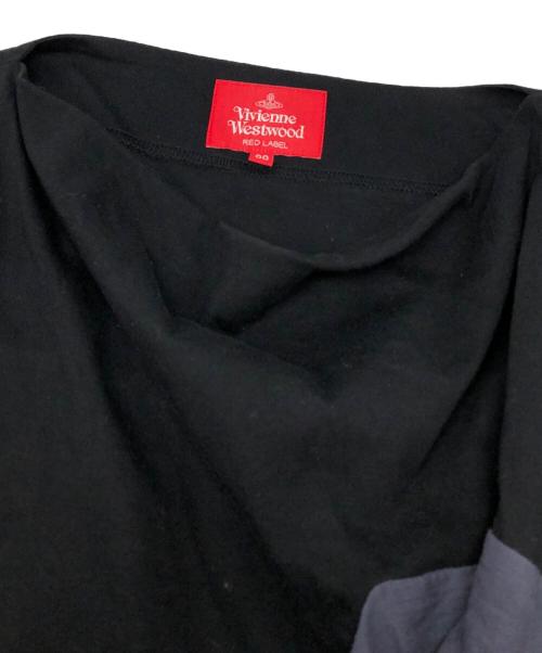 Vivienne Westwood RED LABEL（ヴィヴィアンウエストウッドレッドレーベル）Vivienne Westwood RED LABEL (ヴィヴィアンウエストウッドレッドレーベル) ドッキングカットソー ブラック×グレー サイズ:00の古着・服飾アイテム