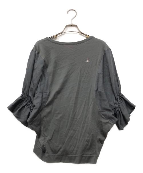 Vivienne Westwood RED LABEL（ヴィヴィアンウエストウッドレッドレーベル）Vivienne Westwood RED LABEL (ヴィヴィアンウエストウッドレッドレーベル) オーブ刺繍キャンディスリーブカットソー グレー サイズ:00の古着・服飾アイテム
