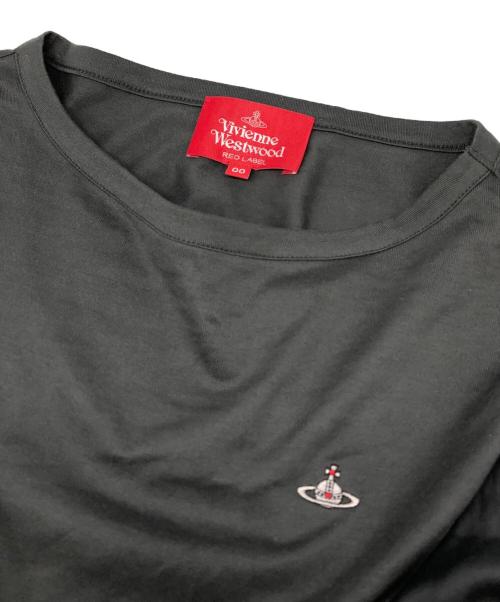 Vivienne Westwood RED LABEL（ヴィヴィアンウエストウッドレッドレーベル）Vivienne Westwood RED LABEL (ヴィヴィアンウエストウッドレッドレーベル) オーブ刺繍キャンディスリーブカットソー グレー サイズ:00の古着・服飾アイテム