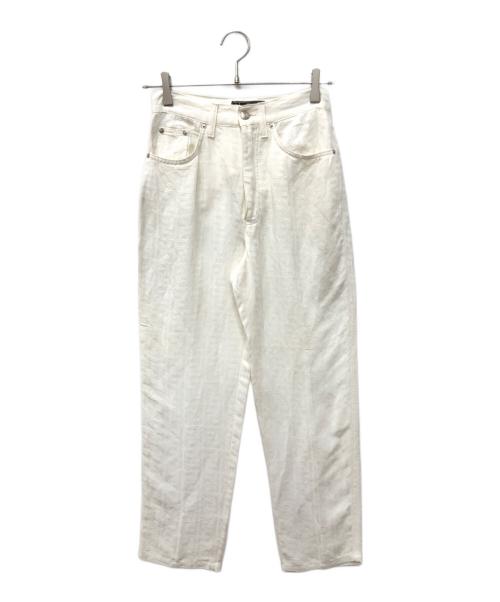 FENDI（フェンディ）FENDI (フェンディ) ヴィスコース×リネン ズッカ柄パンツ ホワイト サイズ:SIZE42の古着・服飾アイテム