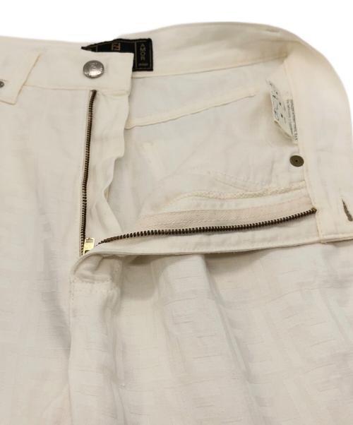 FENDI（フェンディ）FENDI (フェンディ) ヴィスコース×リネン ズッカ柄パンツ ホワイト サイズ:SIZE42の古着・服飾アイテム