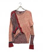 Vivienne Westwood RED LABELヴィヴィアンウエストウッドレッドレーベル）の古着「アシンメトリーニットカーディガン」｜ピンク