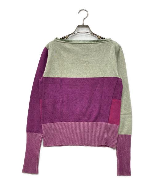 Vivienne Westwood RED LABEL CHOICE（ヴィヴィアンウエストウッドレッドレーベル チョイス）Vivienne Westwood RED LABEL CHOICE (ヴィヴィアンウエストウッドレッドレーベル チョイス) ジャガードニット パープル×グリーン サイズ:2の古着・服飾アイテム