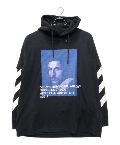 OFFWHITE（オフホワイト）OFFWHITE (オフホワイト) BERNINI LAYERED HOODIE ブラック サイズ:Mの古着・服飾アイテム