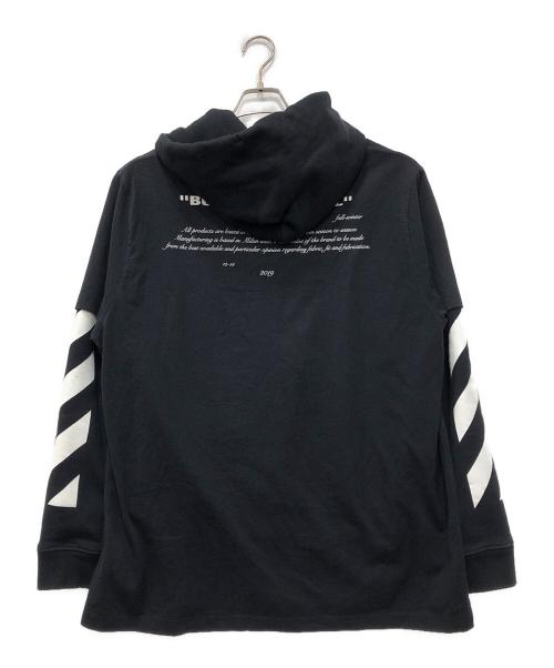 OFFWHITE（オフホワイト）OFFWHITE (オフホワイト) BERNINI LAYERED HOODIE ブラック サイズ:Mの古着・服飾アイテム