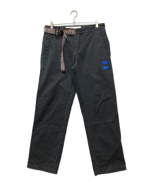 OFFWHITE（オフホワイト）OFFWHITE (オフホワイト) ロゴベルテッドパンツ ブラック サイズ:32の古着・服飾アイテム